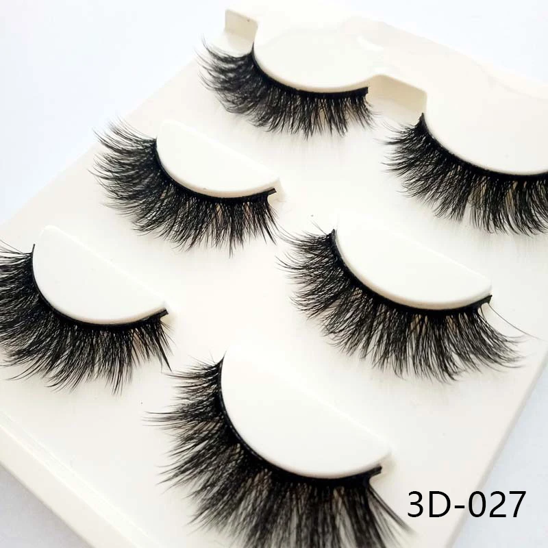 3 Pairs Thick Mink False Eyelashes Criss cross Long Fluffy Eyelashes Eyelash Handmade Dramatic Cruelty free 2