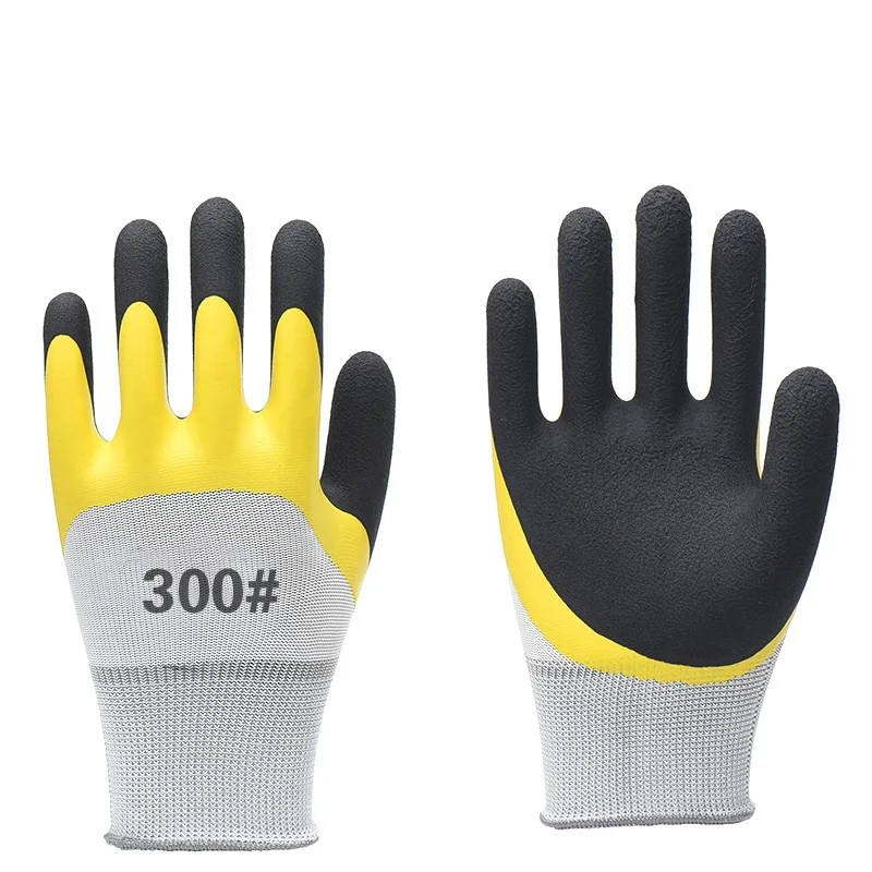 

Non-slip Hand Protection Work Gloves 13 Gauge Polyester Glvoes Shell Coated Latex Work Gloves