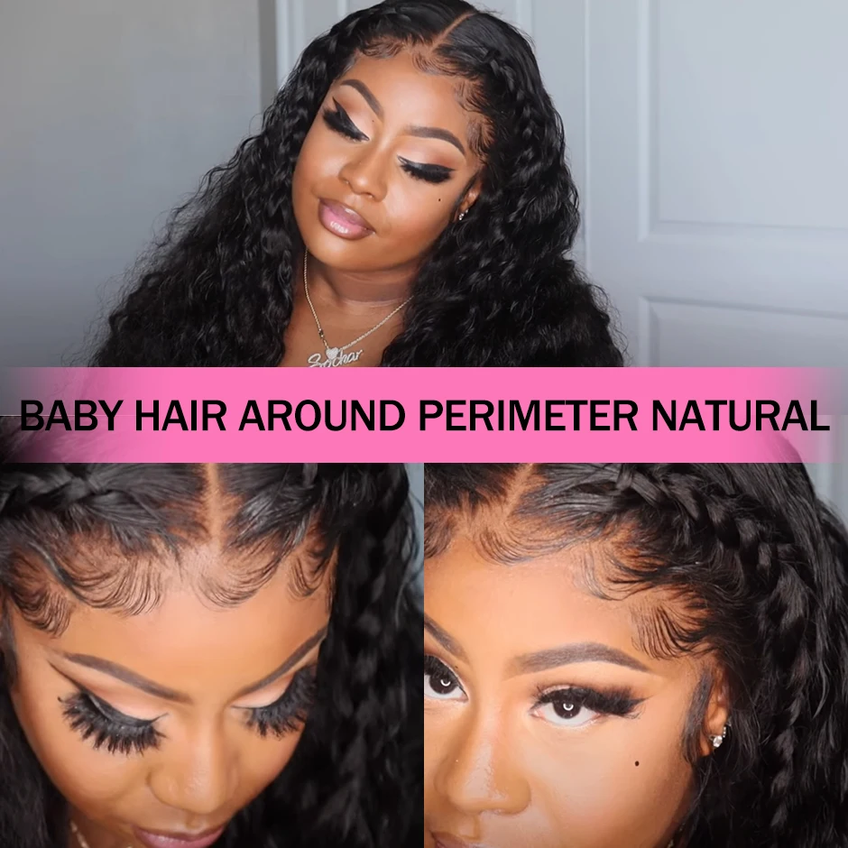 Water Wave 4X4 Lace Closure Human Hair Wigs For Women ISEE HAIR Wigs 180% Density Brazilian Water Wave 4X4 Lace Wigs