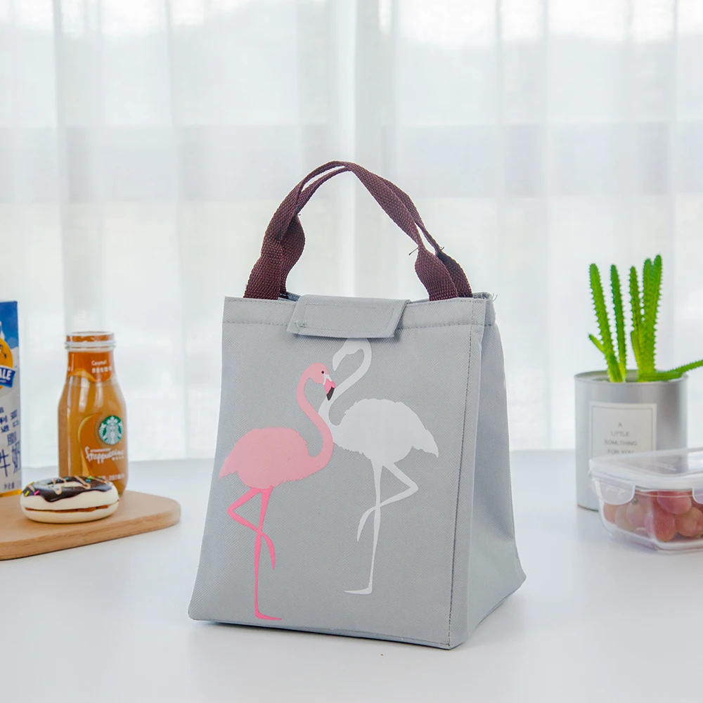 Grey Flamingo Новинка, Термосумка с фламинго, черная Водонепроницаемая оксфордская Пляжная сумка для ланча, сумка-холодильник для еды, пикника, женщин, детей, мужчин - Цвет: Grey Flamingo
