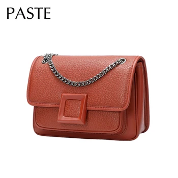 

2020 New Chain Design Women Shoulder Bag Small Elephant Pattern Cowhide Leather Lady Crossbody Bag Underarm Wear Daily Purse