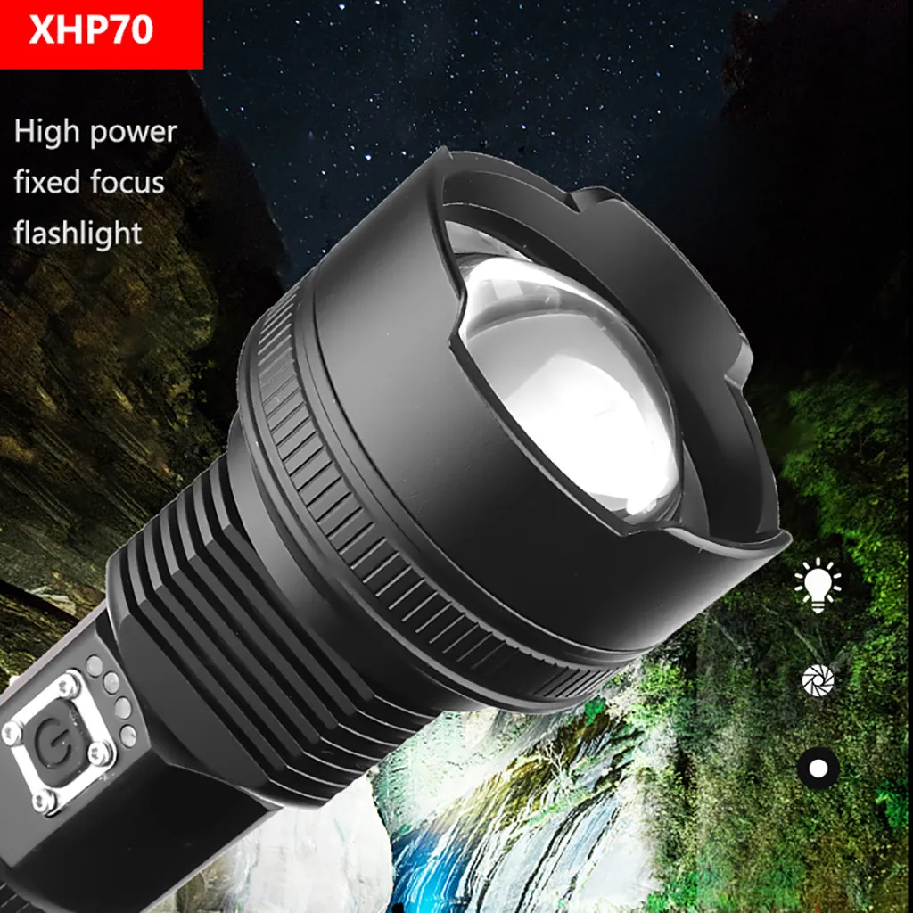B Алюминиевый сплав XHP70 мощный светодиодный фонарик usb зарядка с зарядным дисплеем#4 - Цвет: B