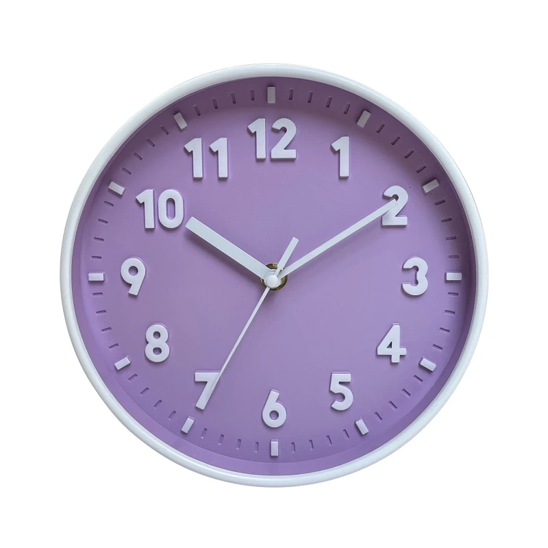 Modern Simple Wall Clock 8 Inch Candy Color Silent Time Clocks Ornament Q1FD 