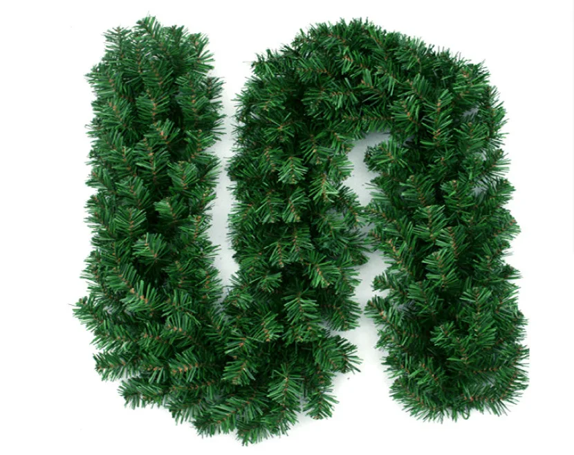2,7 м искусственная зеленая Рождественская елка лоза рождественские вечерние украшения Рождественская гирлянда венок для дома лестницы магазин висячие украшения