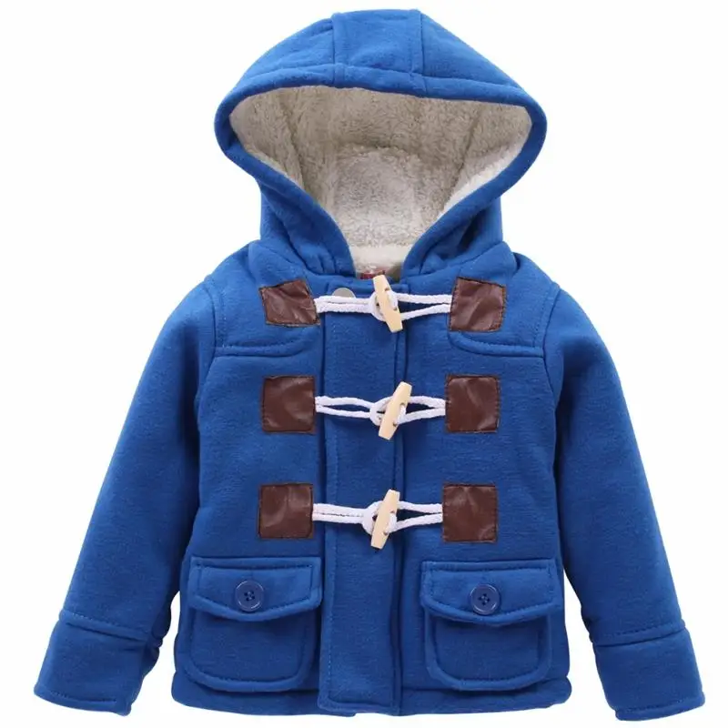 Куртка для маленьких мальчиков г. Осенне-зимние куртки для мальчиков, пальто для младенцев детская теплая шерстяная верхняя одежда, пальто для мальчиков, одежда детская куртка - Цвет: Blue