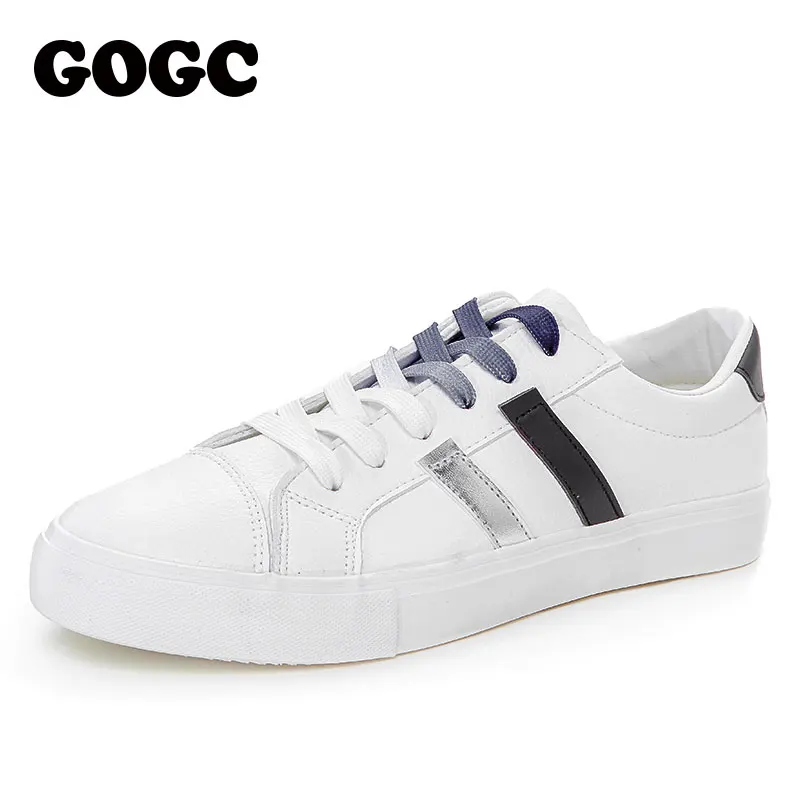 GOGC/женские тапочки плоские туфли женская обувь для бега белые кроссовки женские шнурки обувь слипоны красовки Женская парусиновая обувь G783 - Цвет: G783-1