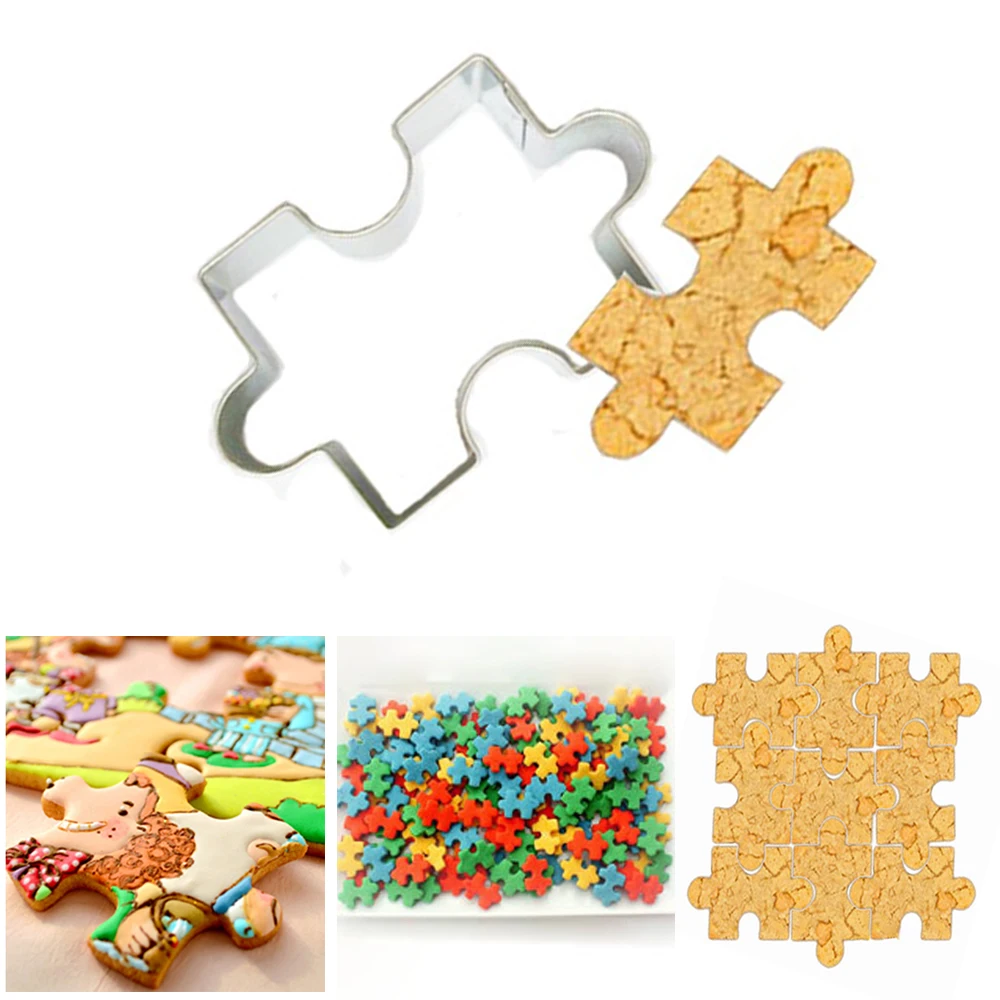Cookie Cutters Jigsaw Shape Christmas Stainless Steel Cutter DIY Dessert Bakeware cake mold Kitchen accessories cookie cutters