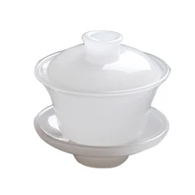 Gaiwan 150 мл керамическая из нефрита и фарфора чайная соусница для тарелки набор крышек мастер пиалы для чая кунг-фу чайная посуда домашняя посуда для напитков кружка для Пуэра украшения
