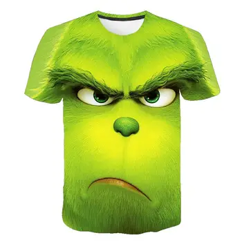 

New 3D printed T-shirt movie green grinch T-shirt top fashion cute animal pattern men and women fashion clothing T-shirt
