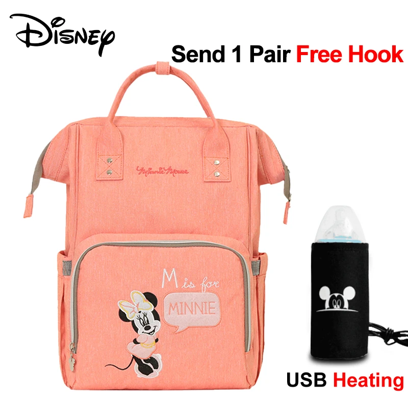 Disney Minnie Mickey сумка для подгузников рюкзак сумка для подгузников USB детские сумки для мамы многофункциональная Детская сумка-Органайзер дорожная водонепроницаемая - Цвет: picture color