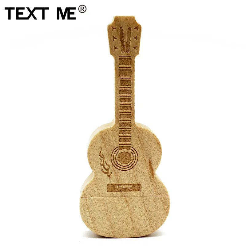 Usb флешка с логотипом TEXT ME maple деревянная бамбуковая гитара 4 ГБ 8 16 32 64 usb 2 0|USB
