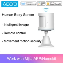 100% Aqara İnsan vücudu sensörü ZigBee hareket hareket güvenlik kablosuz bağlantı ışık yoğunluğu ağ geçidi 2 Mi ev APP