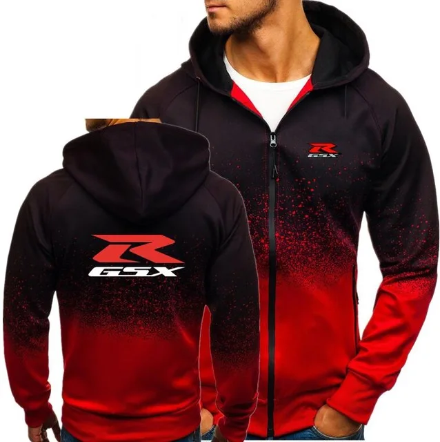 

Men Hoodies Zipper Gradient Sweatshirt Motorsport for Suzuki Gsxr Gsx R Print Streetwear Autumn Mens Fitness hooded Outwear Nh