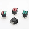 1pcs Double  Rocker Switch DPST 6 Pin On-Off With Green + Red Light 20A 125VAC Latching Switch w Waterproof cap ► Photo 3/6