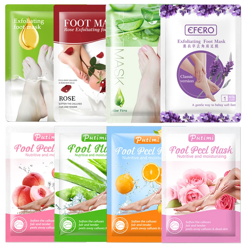 

16pcs= 8pair Foot Peeling Mask for Legs Removes Dead Skin Calluses Exfoliating Scrub Pedicure Socks Whitening Moisture Foot Sock