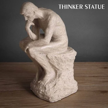 

Abstract Art Thinker Statue Figurine Natural Sandstone Craft Sculpture Desktop Ornaments Modern Decoration for Home Office