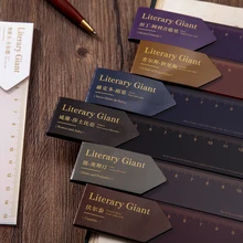 Yoofun régua de cor acrílica de 15cm, régua multifuncional com 8designs para desenho diy, para estudantes, crianças, escola e escritório, papelaria