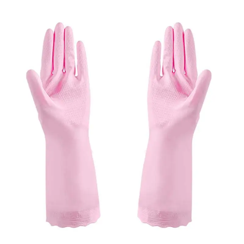 

OUNONA Multi Functional Waterproof Durable Dishwashing Gloves Cleaning Rubber Gloves Size M Pink