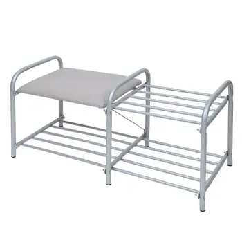 

Hot Shoe Rack Aluminum Metal Shoe hanger Shoes Storage Shelf Home Organizer Accessories Cabinet Furniture two-Tier