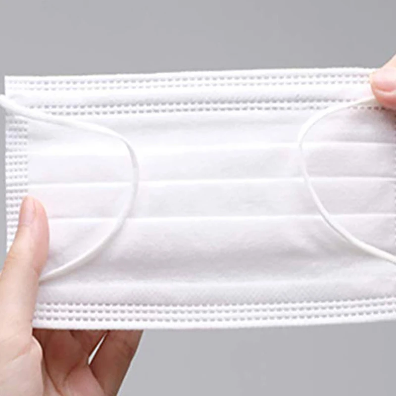 

60Pcs Disposable Face Mask Ear Loop Non Woven Mask White Mouth Muffle Anti-Dust Masks, made of non-woven fabric filter material