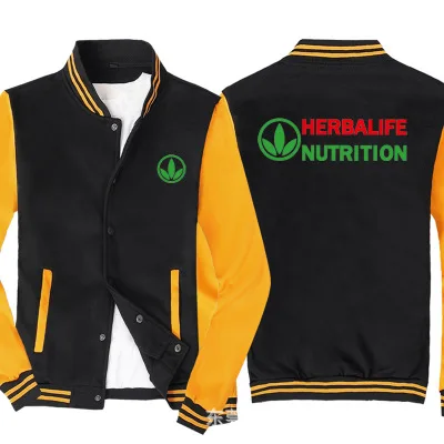 

2020 NEW Men Baseball Jacket for Herbalife nutrition Logo Sportswear Casual Sweatshirt Hip Hop Harajuku Unisex Uniform 3 Colors