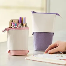 

Cute Retractable Corduroy Pencil Case Student Girls Stationery Organizer Home Office Storage School Pencil Pot Desk Pen Holder