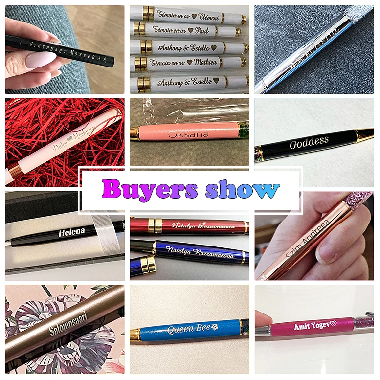 Creative Gold Foil Oil Pen Crystal Wafer Pen High-grade Metal Signature Pen Custom LOGO Lettering Engraved Name Stationery