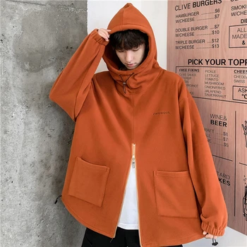 

2019 Autumn And Winter New Trend Hip-hop Hooded Sweatshirt Fashion Casual Solid Color Loose Pullover Gray / Black / Khaki S-XL