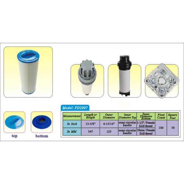 Újonnan Csere Szűrő Patron Fd2007 Medence Úszómedence Gyógyfürdő 4Ch-949 Fc-0172 Pww50L Fedoo Unicel Pleatco - Image 2