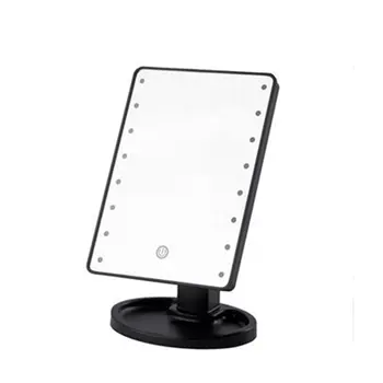 

16 LEDs Mirror LED Makeup Vanity Square Mirror Double-Sided Lighted Mirrors for Bathroom Bedroom Charging Type