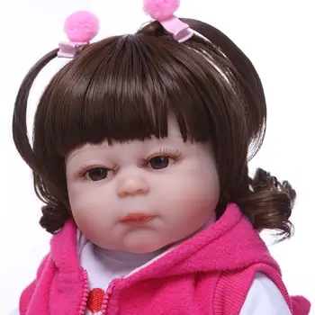 

48cm 48cm Reborn Doll Realistic Soft Full Silicone Vinyl Newborn Babies Toy Girl Princess Deer Clothes Pacifier Lifelike Gift