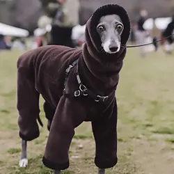 S-5XL 3Colors High Neck Plush Small Medium Dog Hoodie Simple Solid Keep Warm Flannel Autumn Winter Pet Clothes