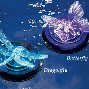 

Solar LED Float Lamp RGB Color Change Butterfly Dragonfly Outdoor Pond Water Light SEC88