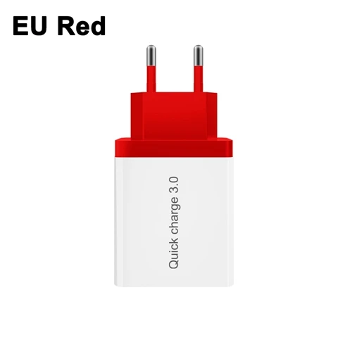 OREY 3 порта быстрое зарядное устройство 24 Вт QC 3,0 USB зарядное устройство для iPhone X Xr Quick Charge 3,0 зарядное устройство адаптер для Xiaomi Note 7 зарядное устройство - Тип штекера: EU Red