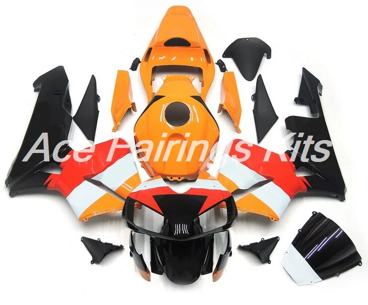 

Top (Injection mold) New ABS Motorcycle Full Fairing Kit Fit For Honda CBR600RR F5 2004 2003 Fairings set custom red orange nice