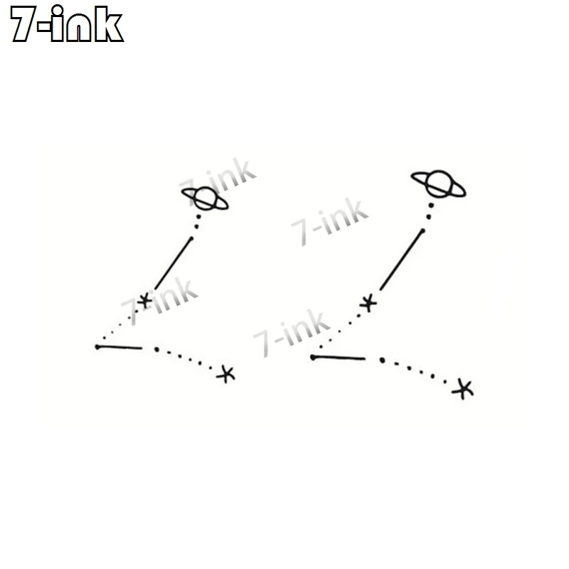 Водная передача поддельные татуировки Сатурн Метеор Созвездие водонепроницаемые Временные татуировки флэш поддельные татуировки для женщин мужчин детей