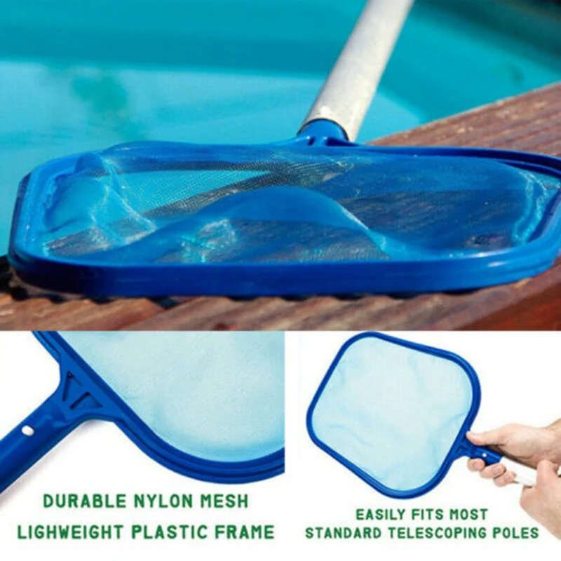 Lengthen Leaf Skimmer Cleaning Mesh Net Telescopic Pole for Swimming Pool Spa Hot Tub Reachable 120Cm