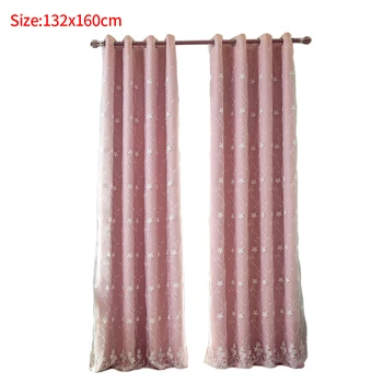 

2pcs Elegant Kitchen Blackout Curtains Home Hotel Embroidered Flower Living Room Modern Thick Solid Bedroom Double Layers Window
