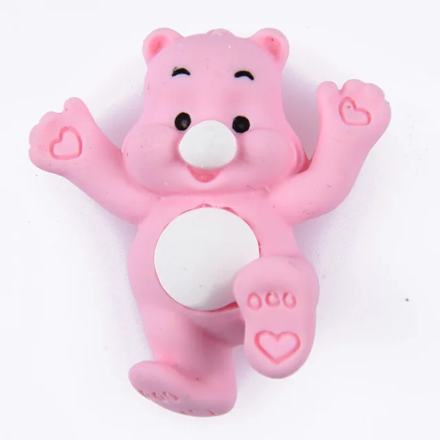 Hot Sale 1 Pcs Cartoon Bear Croc Shoe Charms Colorful Smile Face Baby Bear Clog Shoes Decorations Kid's Wristband Accessories r9603