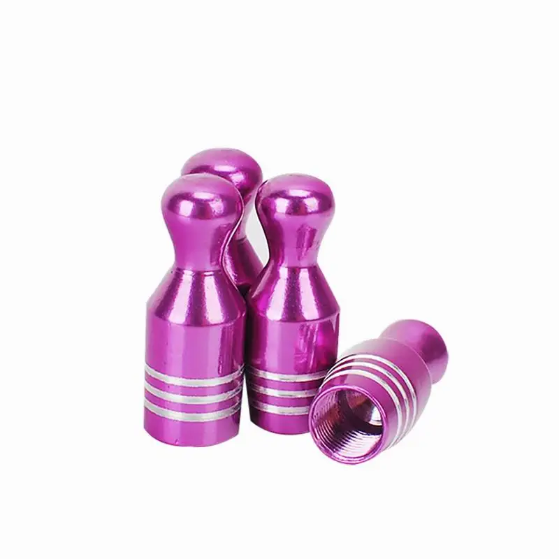 Purple 4 шт. колпачки для шин универсальные крышки для автомобильных шин Боулинг колпачки из алюминиевого сплава колпачки для автомобильных шин внешние аксессуары - Цвет: Purple