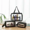 Large Capacity Frosted PU Transparent Cosmetic Wash Bag Waterproof PVC Bath Storage Bag for Bath And Toiletries 1