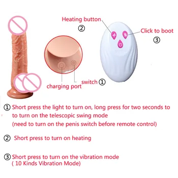 Wireless Remote Control Realistic Heating Big Dildo Vibrator Sex Toys For Women  Adult  G-spot Massager Masturbator Real Penis 2