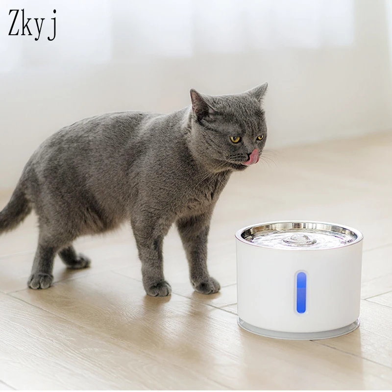 2.4L Automatic Pet Cat Water Fountain Ultra Quiet USB Dog Drinking Fountain Drinker Feeder Bowl Pet Drinking Fountain Dispenser