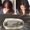 Women Toupee Straight Intermediate Part Silk Base With Clips In Hair Hairpiece Volume Extension Remy Human Hair Natural 1
