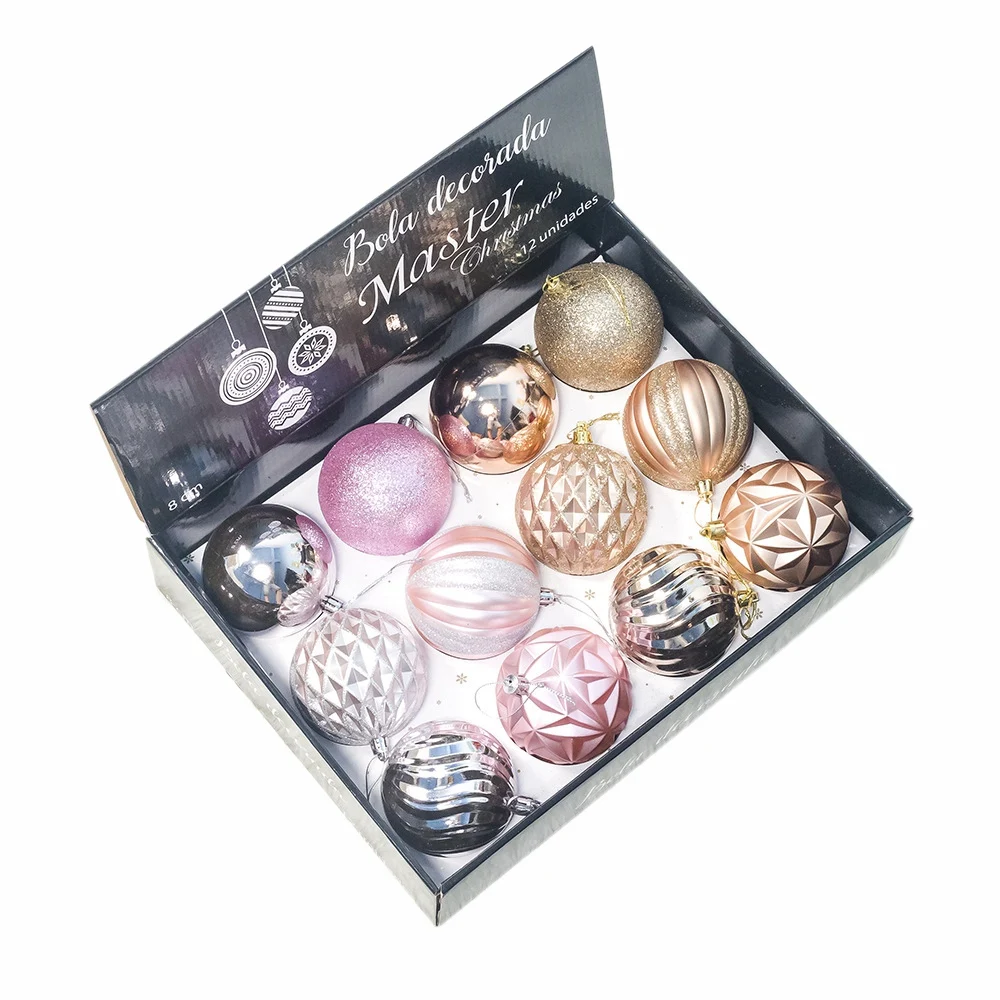 

12Pcs Christmas Tree Decor Ball 80Mm Bauble Xmas Party Hanging Ball Christmas Ball for Home Christmas Decorations