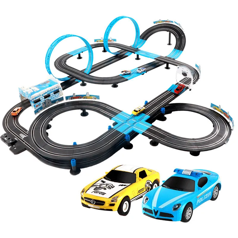 Electric Rail Car Double Remote Control Racing Track Toy Autorama Circuit Voiture Railway Slot Race Kid |