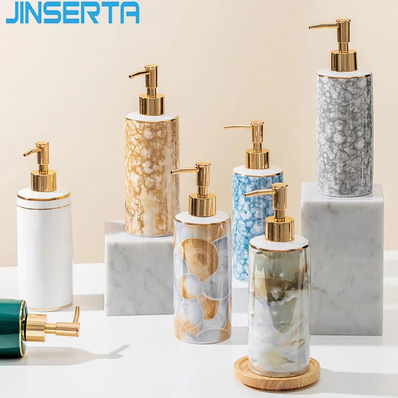 JINSERTA керамический Мраморный дозатор для мыла пресс Sub-Bottle роскошная бутылка