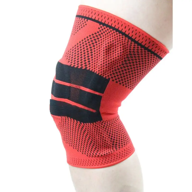 Фиксатор колена компрессионный чехол эластичные шарфы Patella стабилизатор с силиконовыми наколенники протектор для избавление от боли при артрите - Цвет: 1