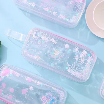 

1 pcs Kawaii Pencil Case Ins flower transparent Gift Estuches School Pencil Box Pencil Bag School Supplies Stationery