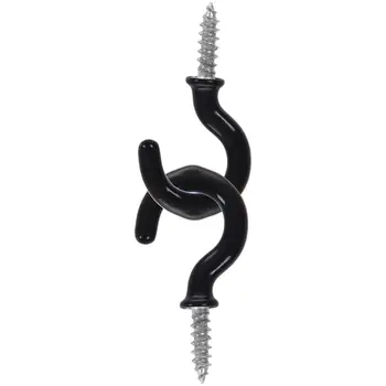 

1.1"Cup Mug Hooks Shouldered Metal Screw-in plastic coated Hanging black 25pcs